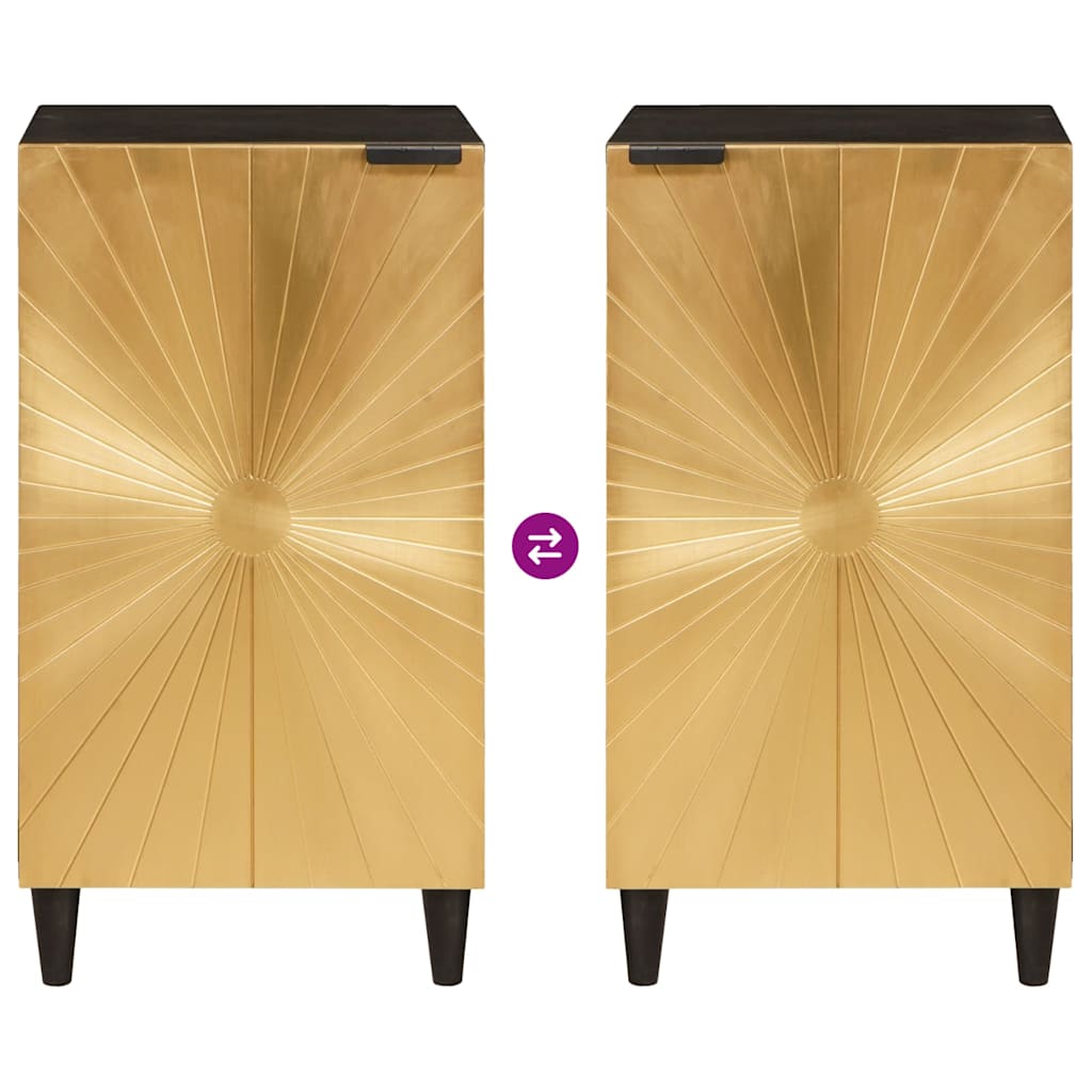 Sideboard Black and Gold 40 x 33 x 75 cm Solid mango wood